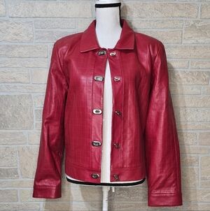 Sharon Young Red Leather Jacket